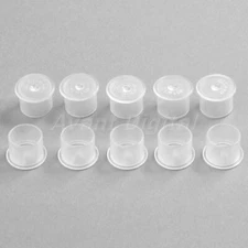 1000Pcs/Pack Disposable Clear White Plastic Tattoo Ink Cups Caps Holder Supply