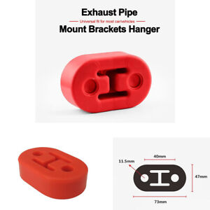 4 Holes Car Exhaust Pipe Mount Rubber Brackets Hangers Mounting Long 12mm Red