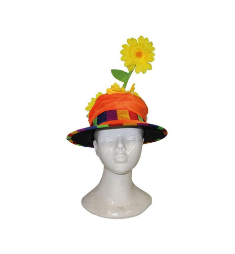 CAPPELLO CLOWN PAGLIACCIO CON FIORE COSTUME HALLOWEEN CARNEVALE | eBay