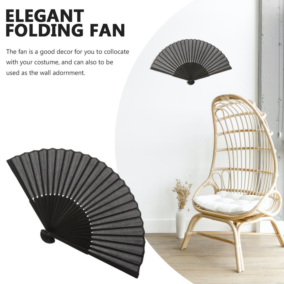 Small Folding Hand Fan Simple Man Fabric Silk Fans for Women Lace