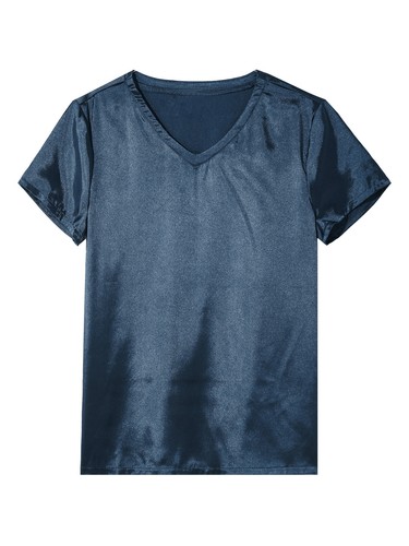 Herren Hemd Clubwear Tops Soft Top Motiv T-Shirt lose Bluse Pyjama Shirts Fit - Bild 24 von 46