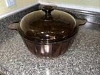 Pyrex Visions Amber Dutch Oven 4.5L Stock Pot Corning USA Brown 5Qt Vision Ware