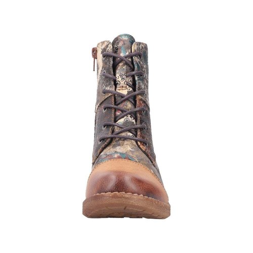 Rieker 94611-90 Floral Brown Wool Lined Zip/ Lace Boots Size Uk 5 Eu 38 Save £30 - Picture 8 of 9