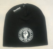 NORTHERN SOUL KTF EMBROIDERED NOT PATCH WINTER FESTIVAL BLACK BEANIE SKI HAT