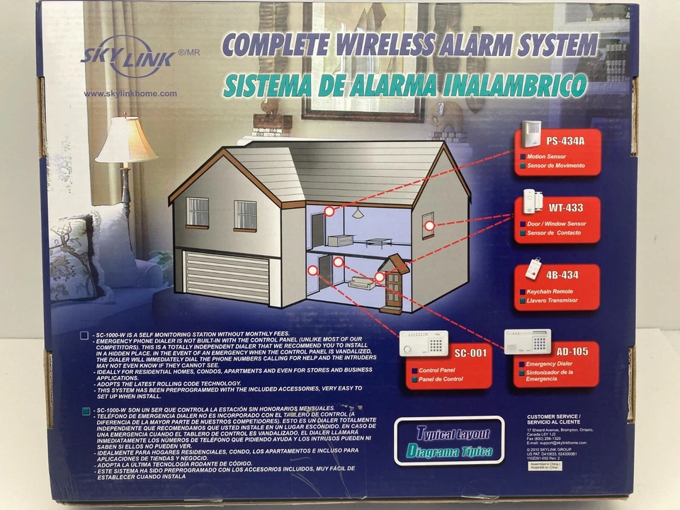 SKYLINK Complete Wireless Alarm System Model SC-1000-W New - Image 4 of 4