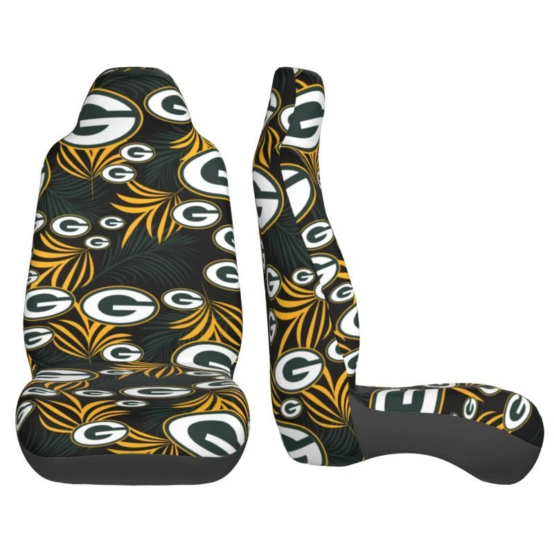 2pcs Green Bay Packers Elastic Car Seat Covers Printed Seat Cover Universal