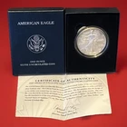 2008w US MINT .999 SILVER UNC. COIN AMERICAN EAGLE ONE (1) OUNCE  +BOX/CASE/COA