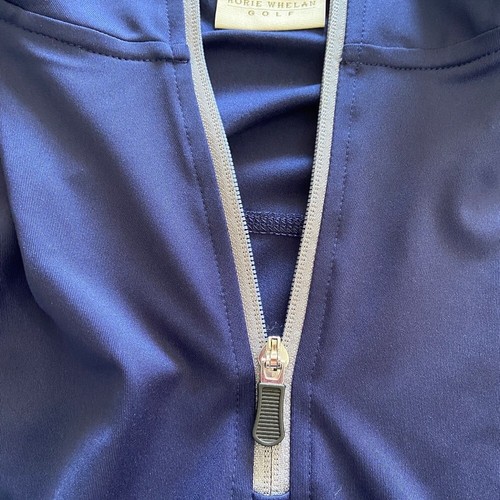 Rorie Whelan Mens M Navy Quarter Zip Golf Pullover Dry Wicking UPF 50 Activewear - Afbeelding 8 van 10