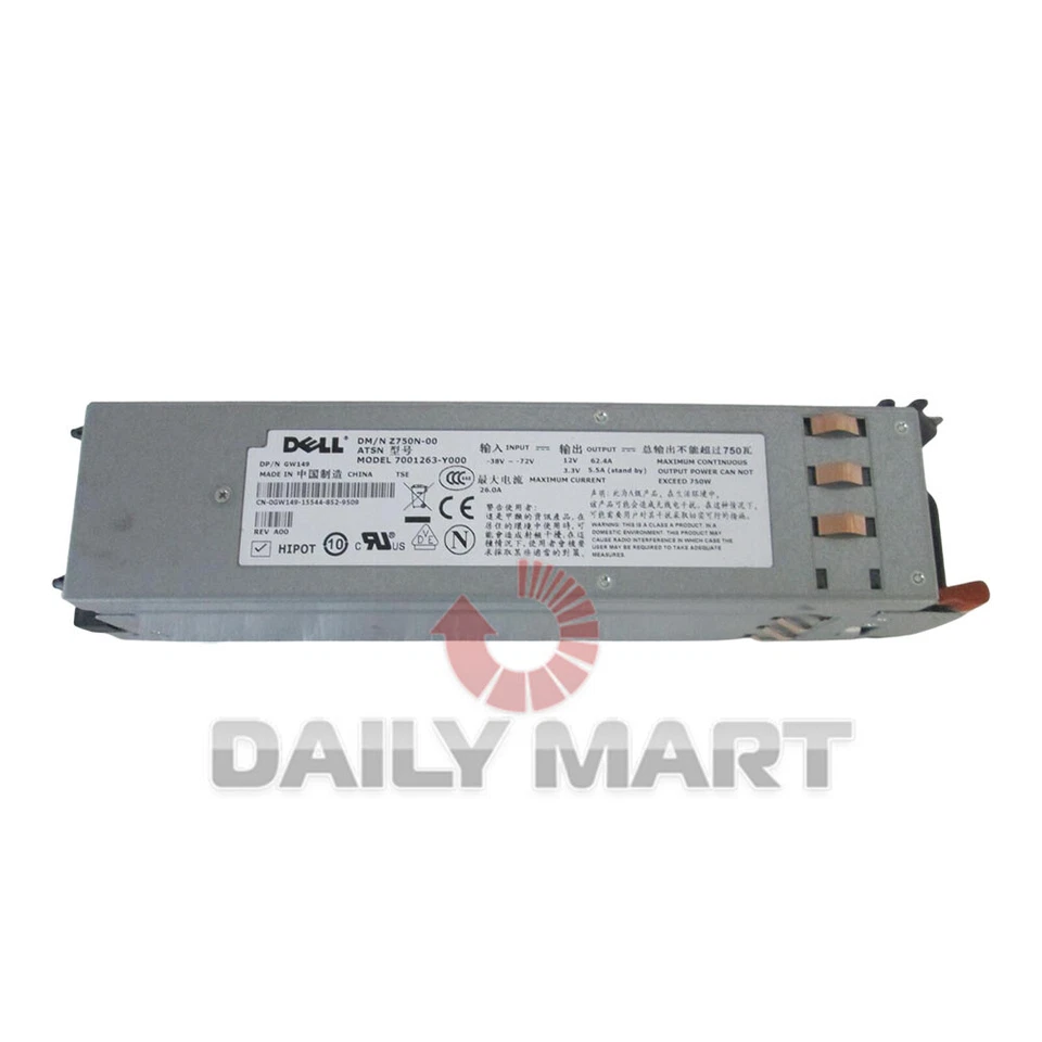 Used & Tested DELL Z750N-00 7001263-Y000 0GW149 Server DC Power Supply - Image 2 of 2