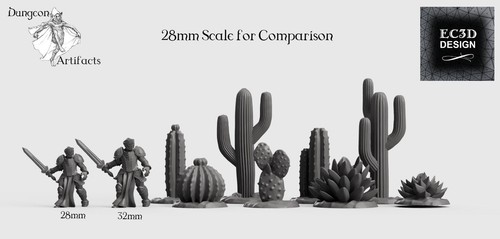 Piante di Cactus e Deserto - 28mm 32mm Impero delle Sabbie Brucianti Wargaming Terreno - Foto 5 di 5
