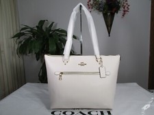 NWT Coach Crossgrain Leather Gallery Tote C4665 Chalk