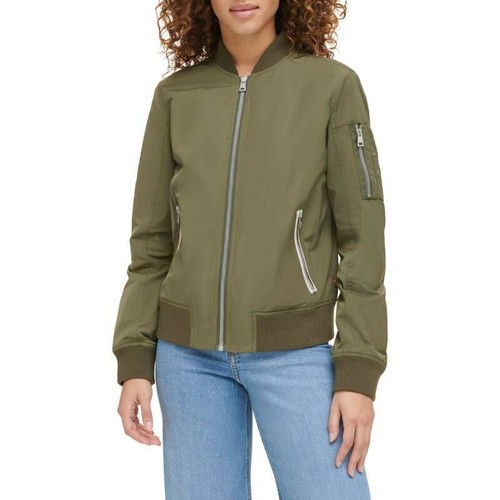 NWT Levi's Women's Medium Army Green Lightweight Zip-Detail Bomber Jacket (08) - Picture 7 of 7