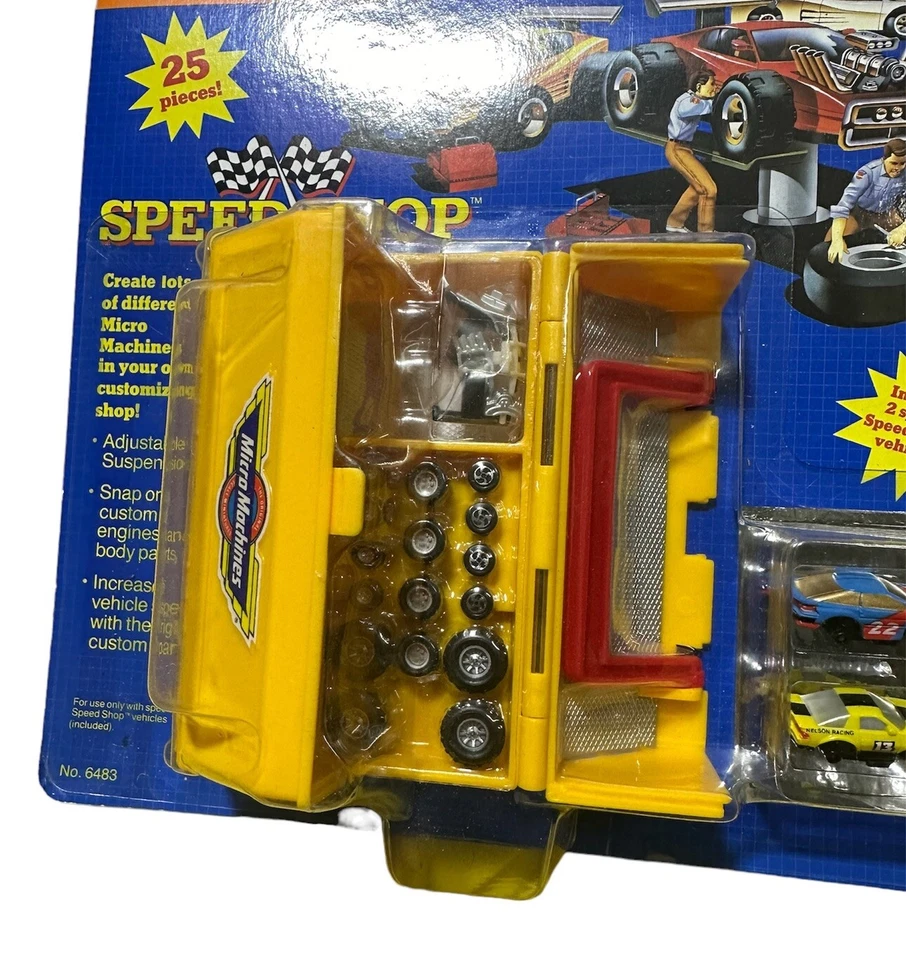 Vintage Galoob Micro Machines Speed Shop 1990 Yellow Tool Box Pit Kit - Image 2 of 4