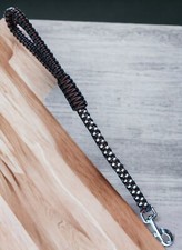 Short Dog Leash  Traffic Lead 17"  Black Brown 550 Paracord  Handmade in USA