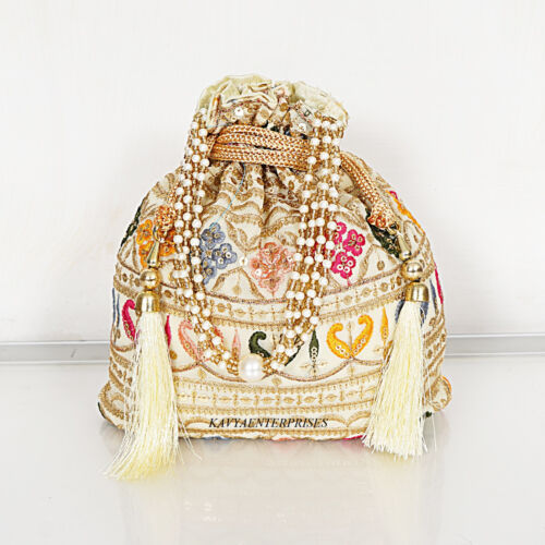 Bolsa de seda tradicional india bolsa de seda potali boda, bolsas potli boda, potli - Imagen 6 de 49