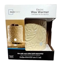 Wax Warmer Electric NEW IN BOX Beige Ceramic, Use W/ Fragrance Cubes NO CUBES