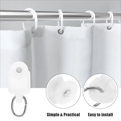 50 PCS Curtain Rod Slides L Shape Curtain Rail Roller Curtain Rail Track Hooks - Picture 11 of 12
