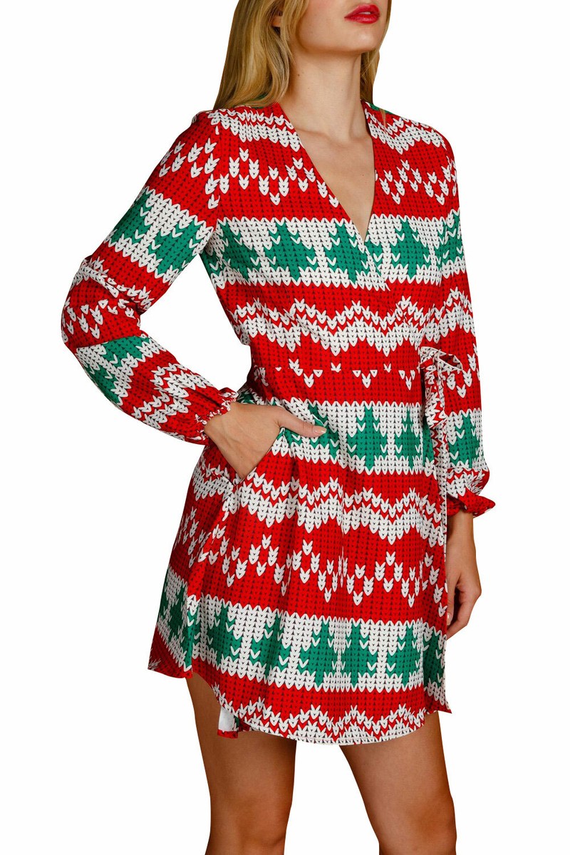 red christmas wrap dress Red Wrap Dresses | Plain & Printed Red Wrap Dresses