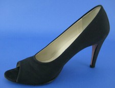 Via Spiga Ariana Black Linen Peep Toe Pumps Shoes Italy Size 7 AA