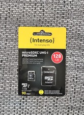 Intenso Micro SDXC UHS-I Premium Memory Card 128GB 90MB with SD Adapter Class 10