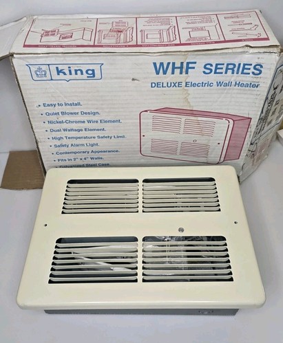 KING WHF2420-A 240V 1000/2000W In Wall Fan Heater 8.3A Almond Grill Cover - Picture 1 of 8