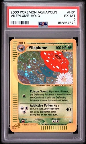 Pokemon Vileplume Holo Aquapolis H31/147 PSA 6