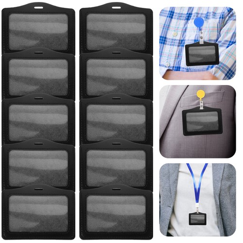 10 Pcs Badge Holder Card Sleeves Name Holders Id Protective Cover - Bild 3 von 12