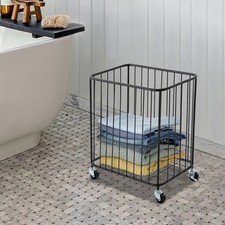 Metal Laundry Basket Cart Laundry Hamper Rolling Laundry Basket Cart with Wheels