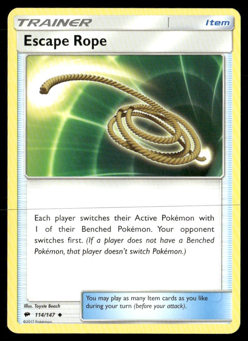 Escape Rope Burning Shadows 114/147 Uncommon Pokemon Near Mint
