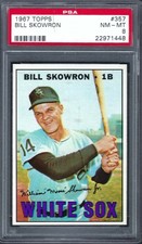 1967 Topps #357 Bill Skowron Chicago White Sox PSA 8 NM-MT Set Break