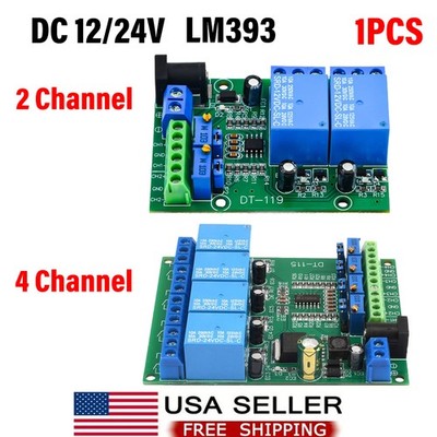 DC 12/24V LM393 Comparator 2/4Channel Voltage Comparator Module Relay ...