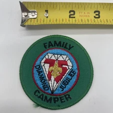Vintage Boy Scout Family Camper Patch DIAMOND JUBILEE 75 3” Round