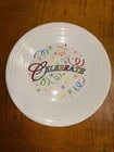 Fiesta CELEBRATE Luncheon Plate Fiestaware 9” Homer Laughlin Co. On White EUC