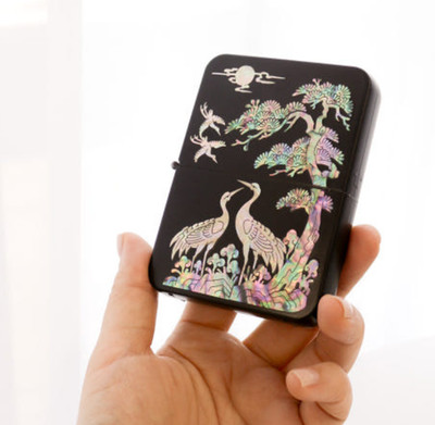 777 Najeon Lacquerware Mother-of-Pearl 7-Piece Nail Clipper Set   Crane Design