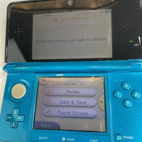 Nintendo 3DS Handheld Video Game Console Blue CTR-001 (USA) W Charger Stylus