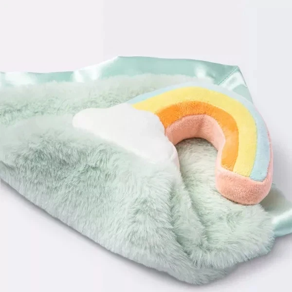 Manta de seguridad verde nube arco iris de felpa Cloud Island juguete Lovey Target Foto 2 de 4