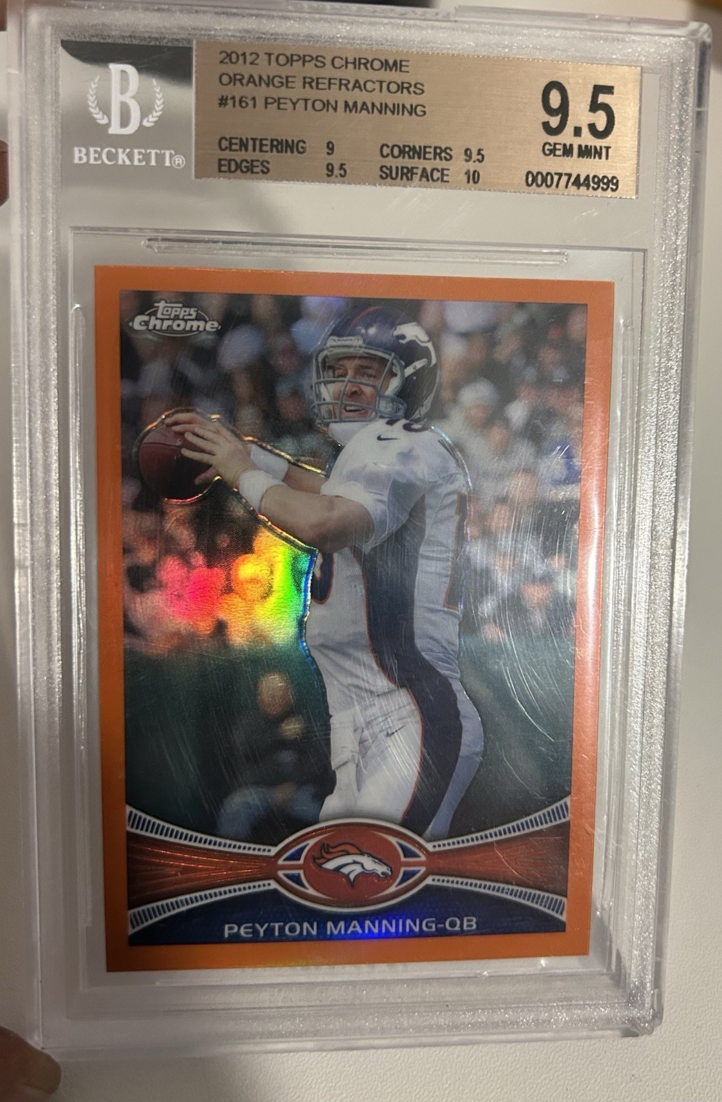 2012 Topps Chrome - Peyton Manning #161 Orange Refractor(color match) HOF 5xMVP