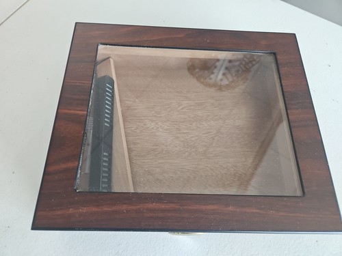 Vintage Cigar Humidor High Gloss Rosewood Box W/ Hygrometer - Picture 4 of 9