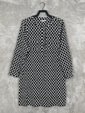 Gap Dress Women’s Geometric Long Sleeve 3/4 Button Black & White Size XL