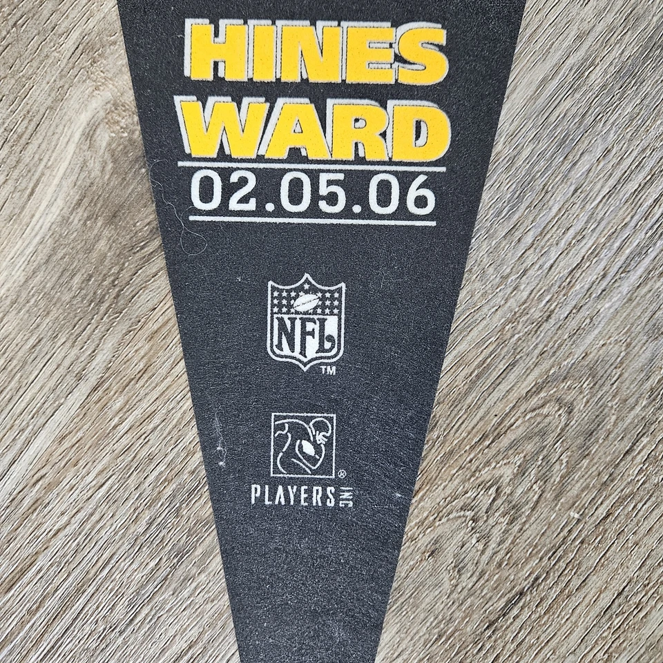 Banderín tamaño completo Hines Ward Pittsburgh Steelers 2005 Super Bowl XL NUMERADO Foto 4 de 4