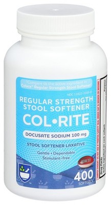 Rite Aid Col-Rite Stool Softener with Laxative Softgels, 100mg - 400 Count 