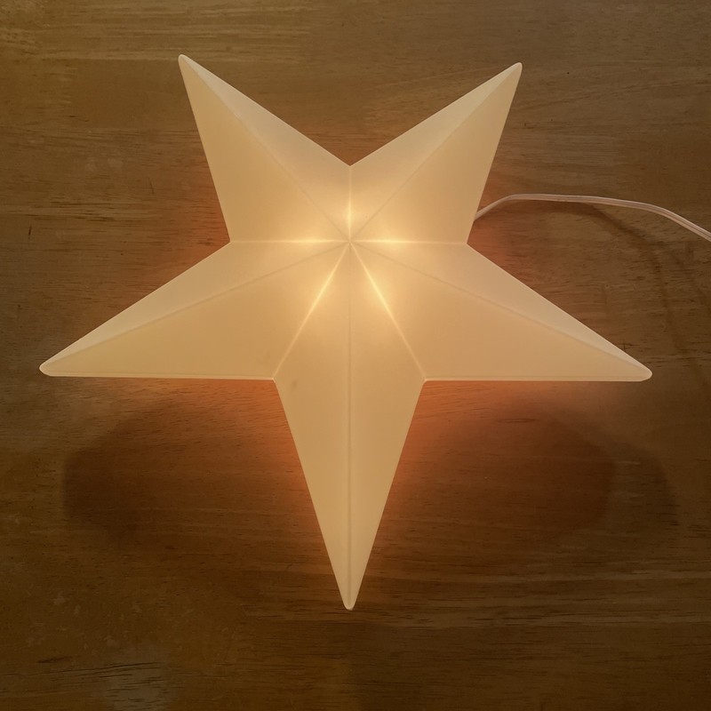 vintage RARE  white plastic Nativity Star 15” lighted - hangs flat 