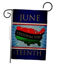 Americana Home & Garden Freedom Day Burlap Garden Flag Patriotic Historic July 