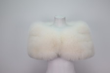 Women's New White Fox Fur Collar Stole Wrap Cape Wedding