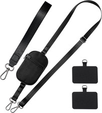 Clip and Go Strap for Phone with Wallet Crossbody, Adjustable Phone Lanyard Cros