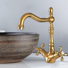 Gold Color Brass Swivel Spout Kitchen / Bar Sink Mixer Tap Faucet ygf064