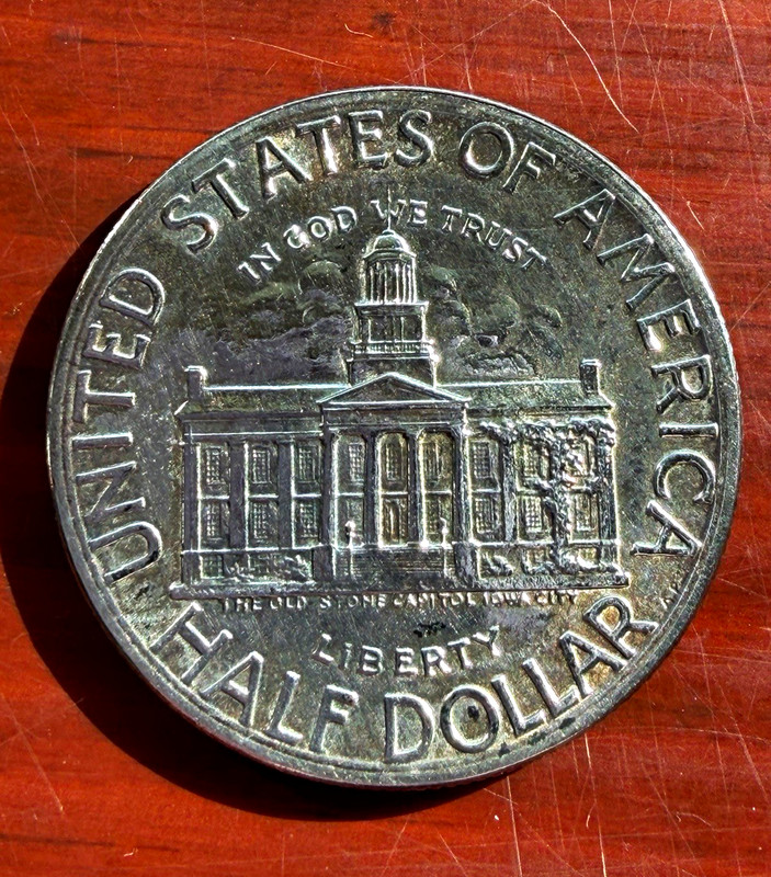 1946 Iowa Statehood Centennial Commemorative Silver 50C Half Dollar, P, 0.9