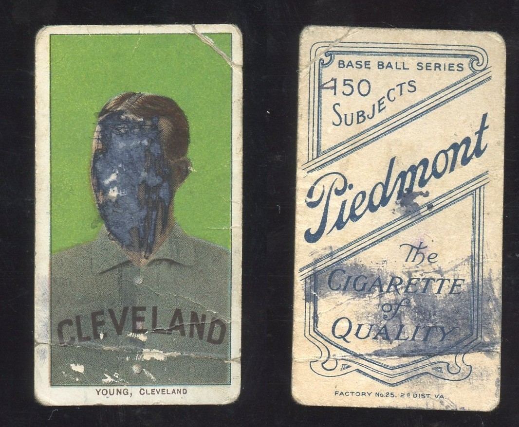 T206 Cy Young portrait HOF ~~ beater & marked ~~ Piedmont 150 back