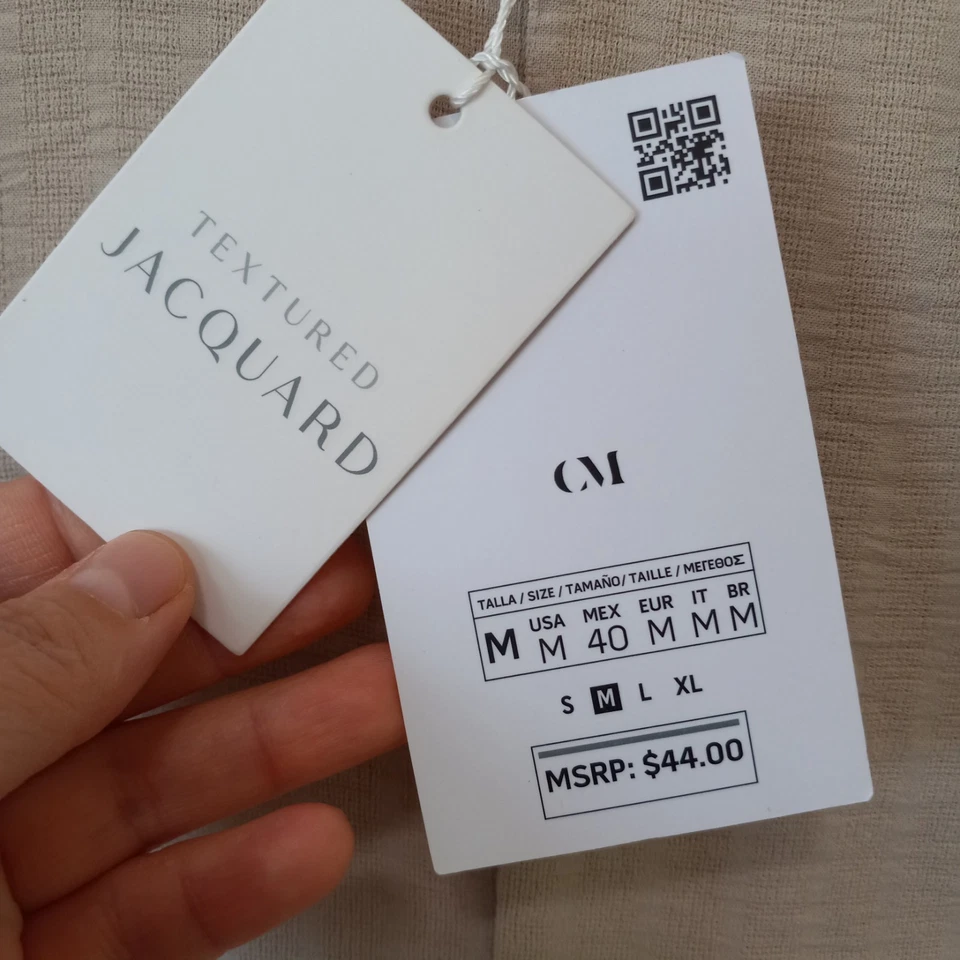 Новый с Ярлыками! Мужская рубашка CACTUS MAN Vicky Singh на бежевых пуговицах повседневная повседневная полиэстер M - Изображение 3 из 4