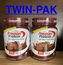 TWIN-PAK.  Premier Protein Whey Protein Powder Chocolate 1.5lb (6/26)
